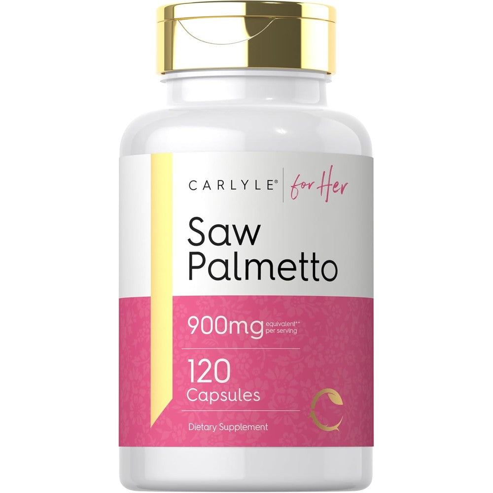 Carlyle Saw Palmetto for Women front view bottle showing premium packaging for hair loss support