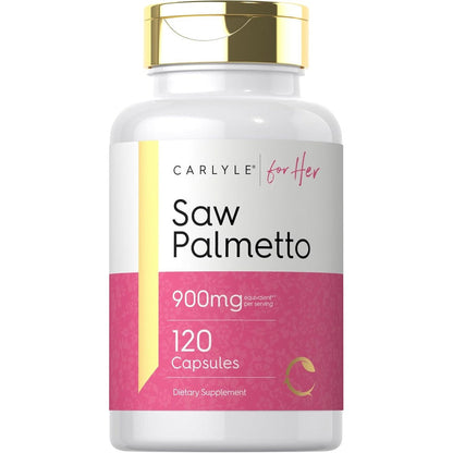 Carlyle Saw Palmetto for Women front view bottle showing premium packaging for hair loss support