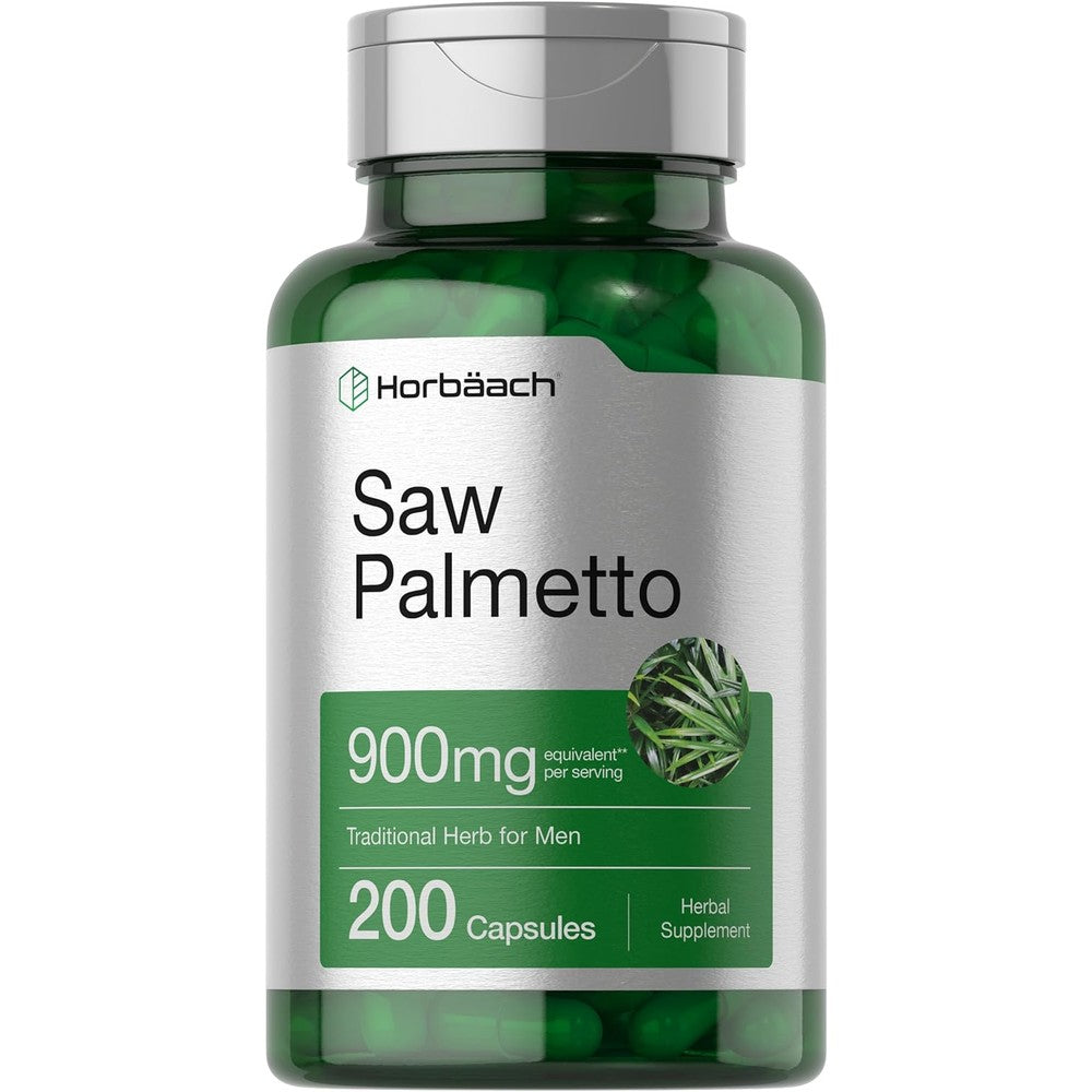 Horbaach Saw Palmetto 900mg Extract bottle front view herbal supplement for men