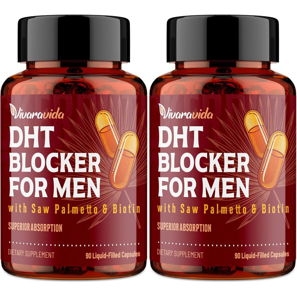 Vivaravida DHT Blocker Natural Hair Growth Supplement front view bottle