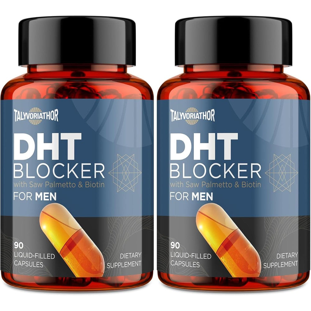 Talyvoriathor DHT Blocker and Biotin 180 liquid capsules front bottle view