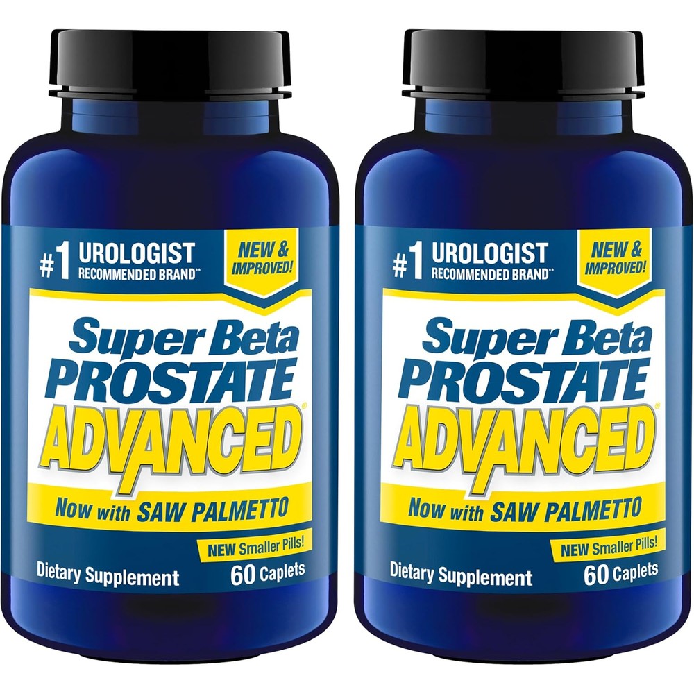Super Beta Prostate Advanced 120 caplets front view bottle packaging