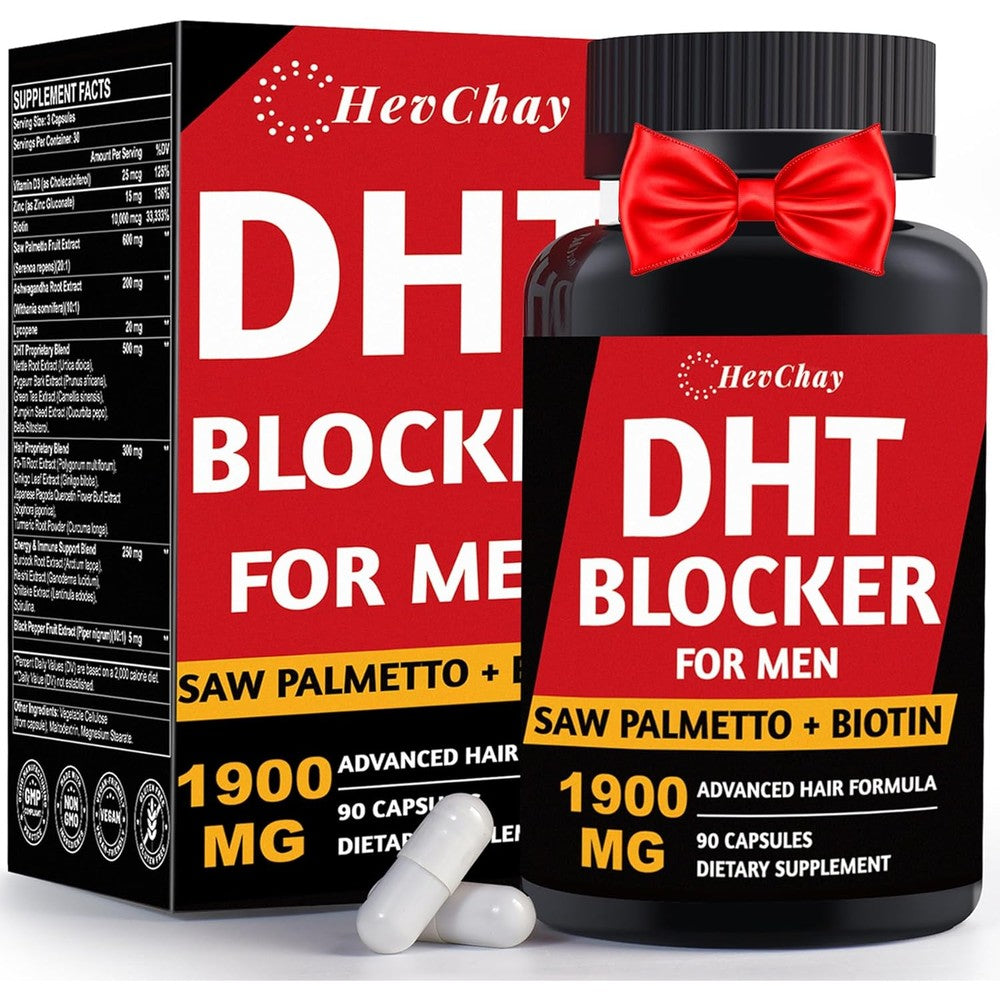HevChay DHT Blocker Extra Strength bottle front view hair growth supplement for men.