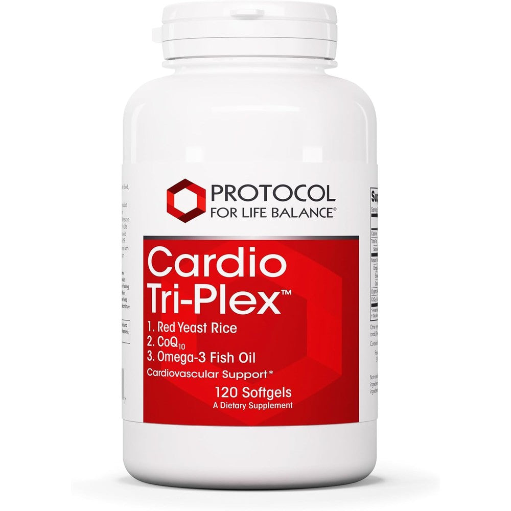 Protocol For Life Balance Cardio Tri Plex 120 Softgels bottle front view premium cardiovascular supplement