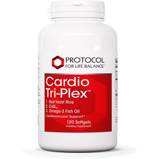Protocol For Life Balance Cardio Tri Plex 120 Softgels bottle front view premium cardiovascular supplement