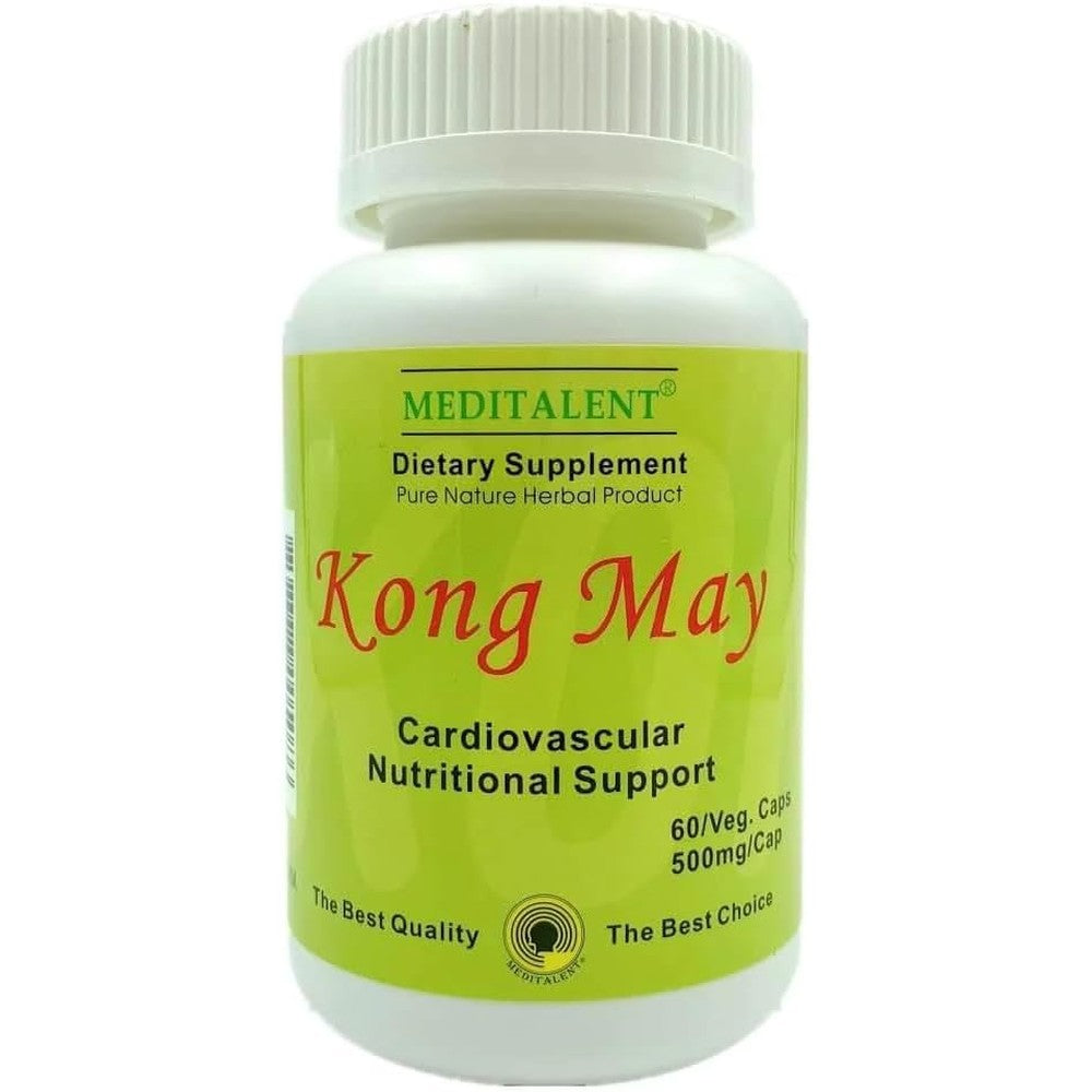 Meditalent Corinth Kong May Herbal Supplement front view bottle for cardiovascular health