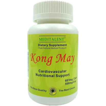 Meditalent Corinth Kong May Herbal Supplement front view bottle for cardiovascular health