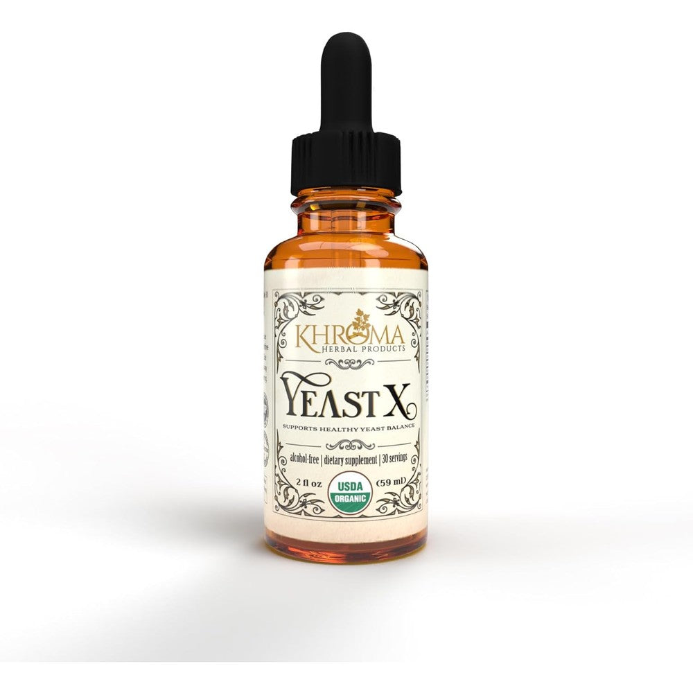 Khroma Herbal Products Yeast X front view bottle for organic yeast balance