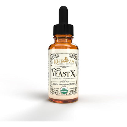 Khroma Herbal Products Yeast X front view bottle for organic yeast balance
