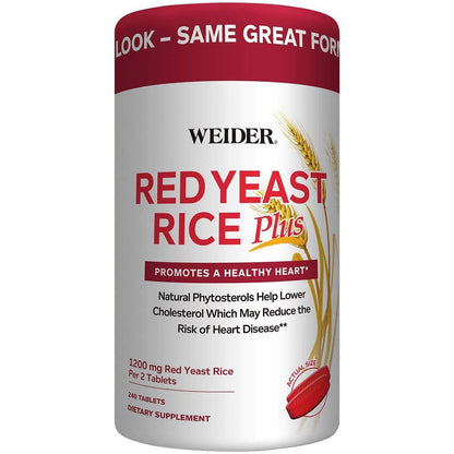 Weider Red Yeast Rice Plus 1200 mg two pack front view for cardiovascular support
