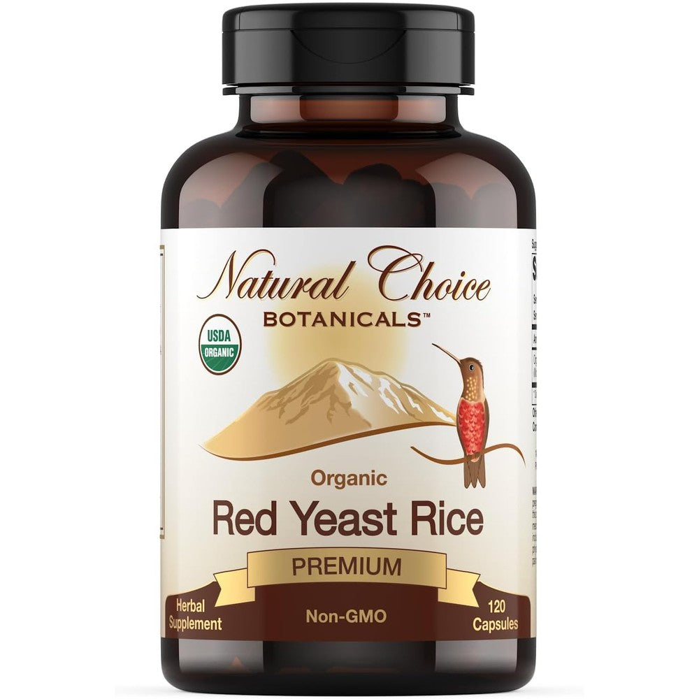 Natural Choice Botanicals Organic Red Yeast Rice 1200 mg front view bottle