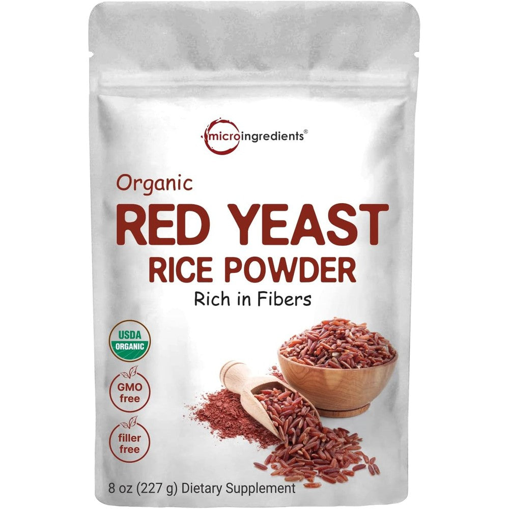 Micro Ingredients Organic Red Yeast Rice Powder front view pouch packaging