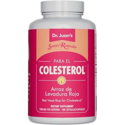 Santo Remedio Red Yeast Rice 1200 mg 180 Capsules front view bottle for cholesterol support