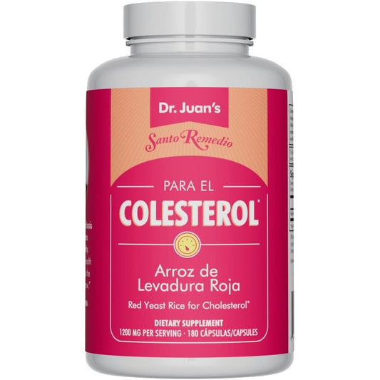Santo Remedio Red Yeast Rice 1200 mg 180 Capsules front view bottle for cholesterol support