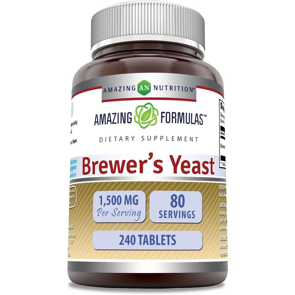 Amazing Nutrition Brewer's Yeast 1500 mg 240 tablets front label view authentic dietary supplement