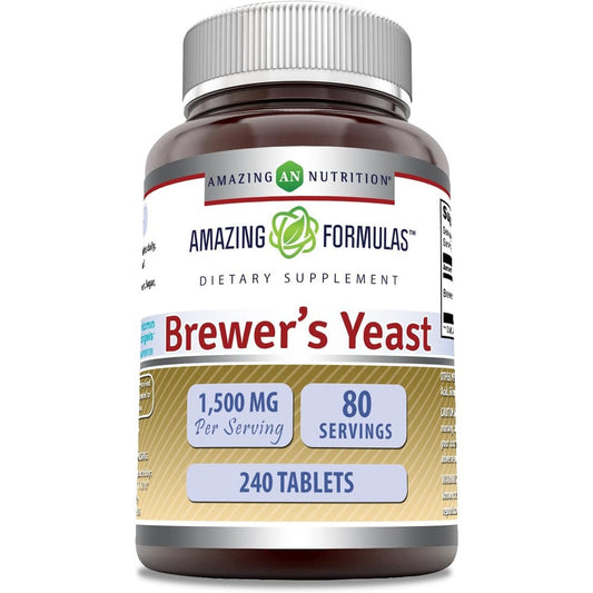 Amazing Nutrition Brewer's Yeast 1500 mg 240 tablets front label view authentic dietary supplement