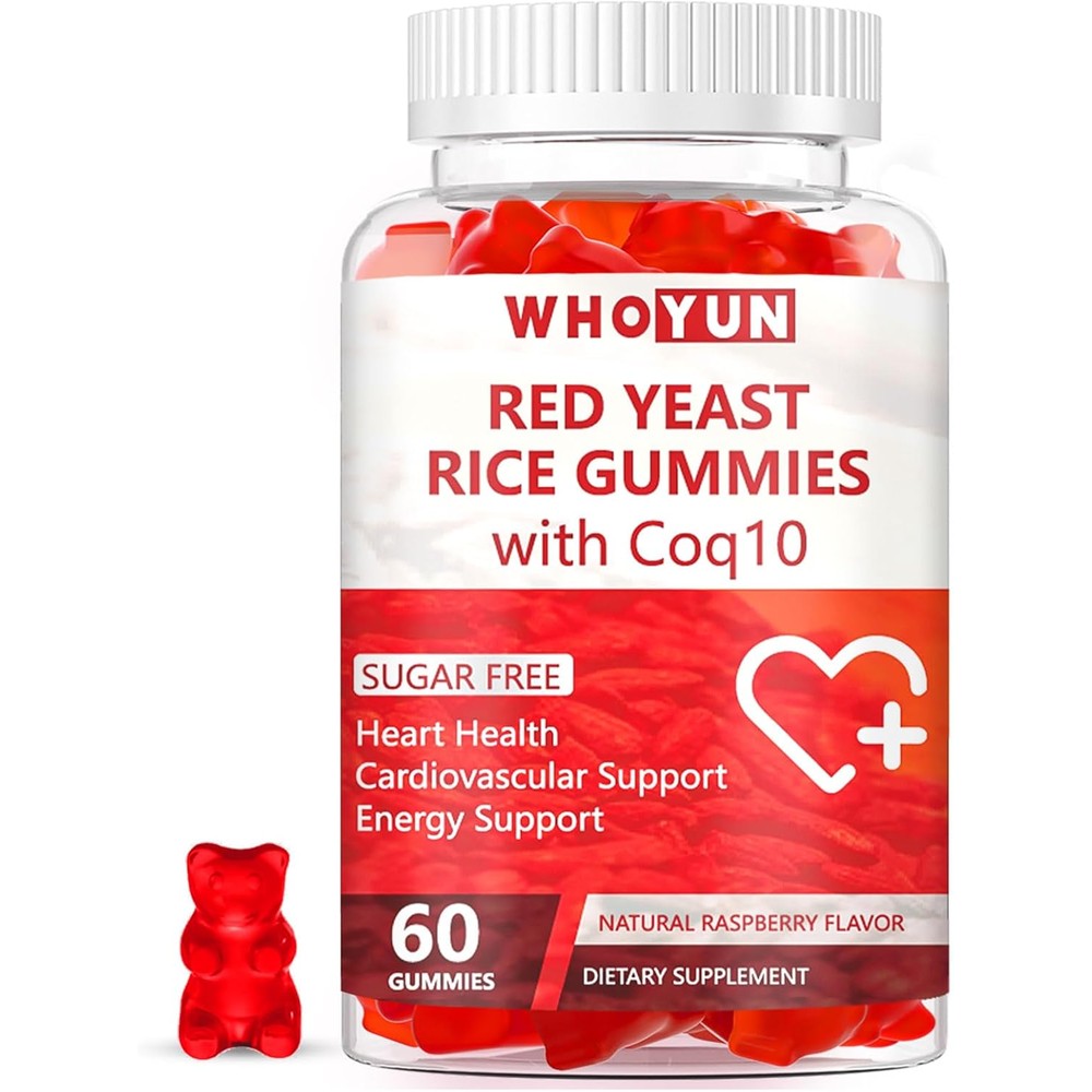 Whoyun Red Yeast Rice and CoQ10 Gummies bottle front view