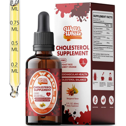 Well And Whole Cholesterol Support Liquid Drops front bottle view