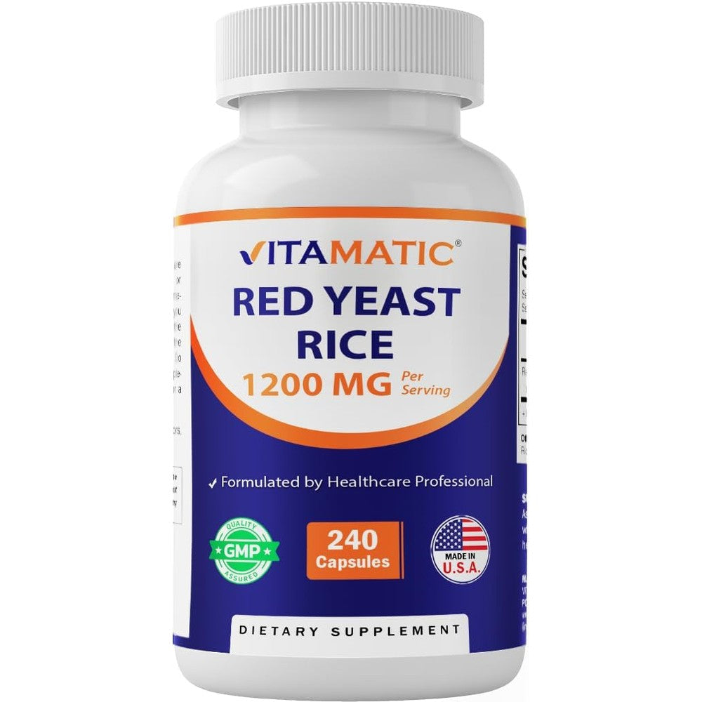 Vitamatic Red Yeast Rice 1200mg front bottle view