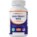 Vitamatic Red Yeast Rice 1200mg supplement bottle front view