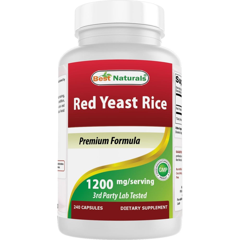 Best Naturals Red Yeast Rice 1200mg bottle front view