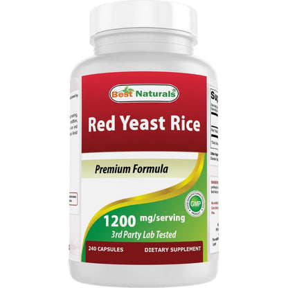 Best Naturals Red Yeast Rice 1200mg bottle front view