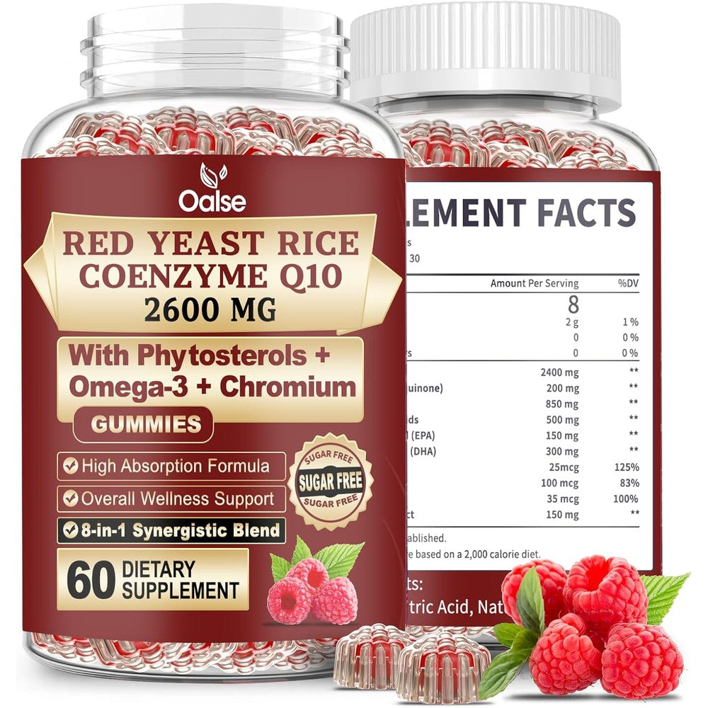 Oalse Red Yeast Rice and CoQ10 Gummies front bottle view
