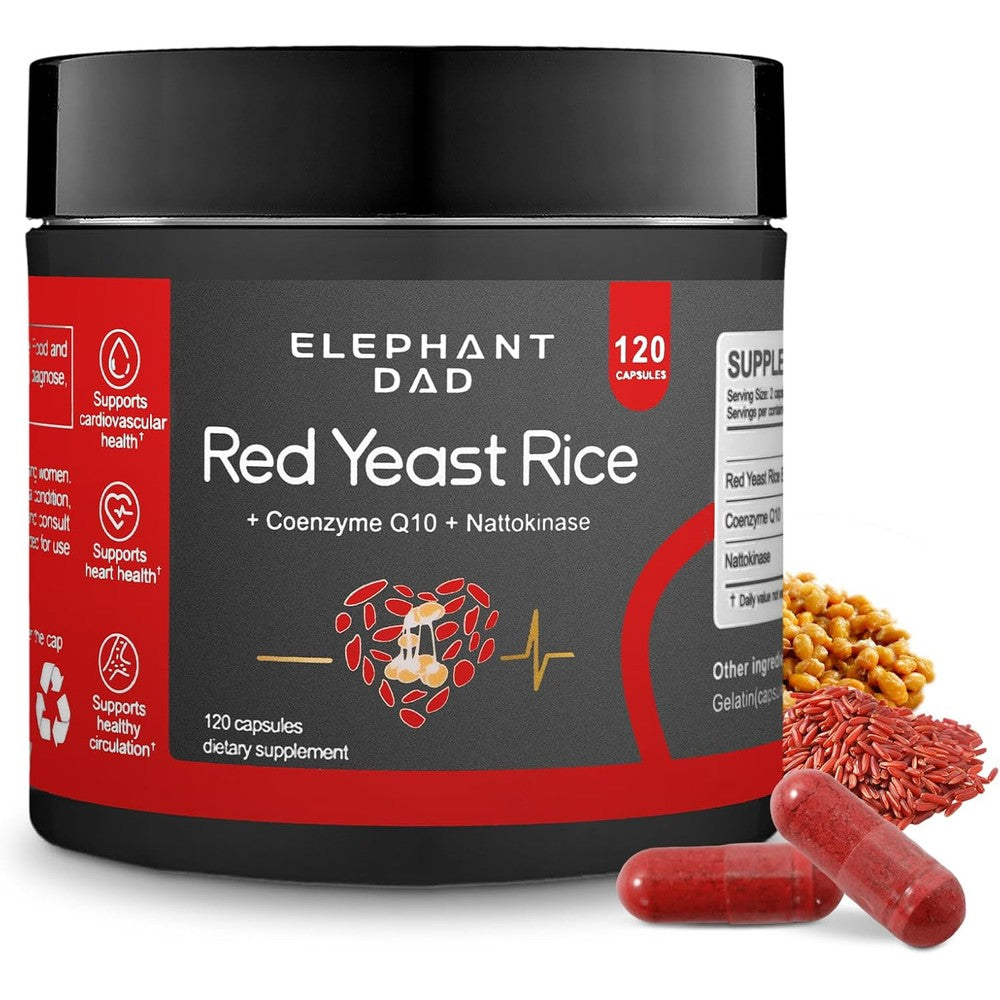 Elephant Dad Red Yeast Rice 1000mg front of bottle