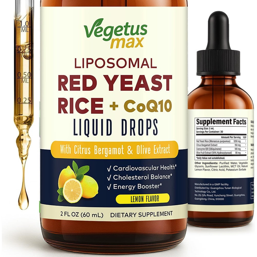 Vegetusmax Liposomal Red Yeast Rice and CoQ10 bottle front view