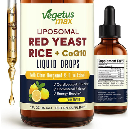 Vegetusmax Liposomal Red Yeast Rice and CoQ10 bottle front view