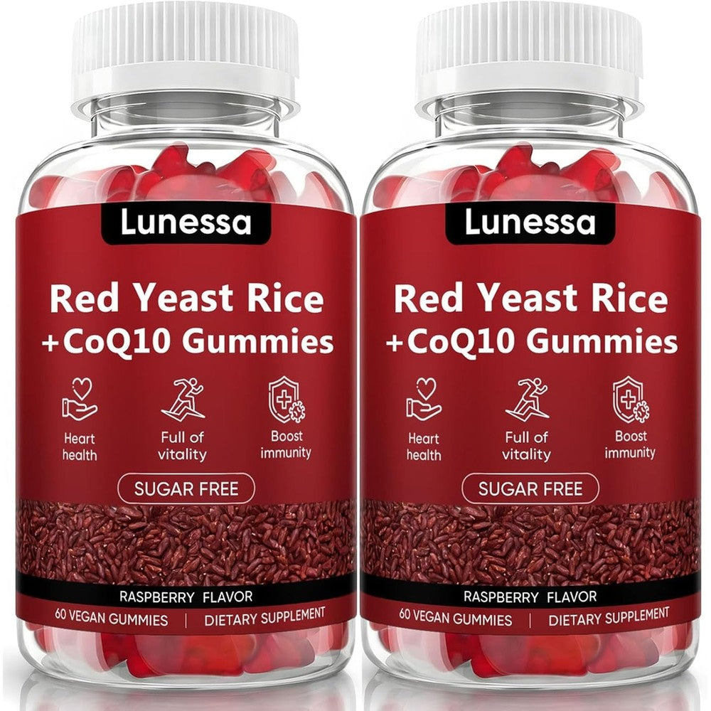 Submetic Lunessa Red Yeast Rice and CoQ10 gummies front bottle view