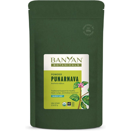 Banyan Botanicals Organic Punarnava Powder half pound pouch front view