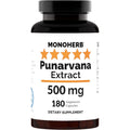Monoherb Punarnava Extract 500 mg 180 capsules front view bottle for kidney support