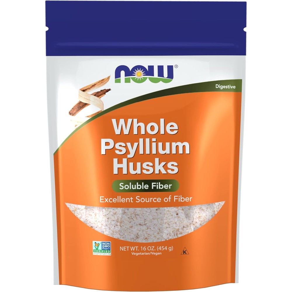 Now Foods Whole Psyllium Husks 16 Ounce front view