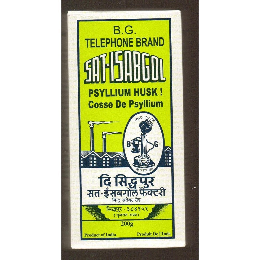 Telephone Brand Sat Isabgol Psyllium Husk 200g box front view