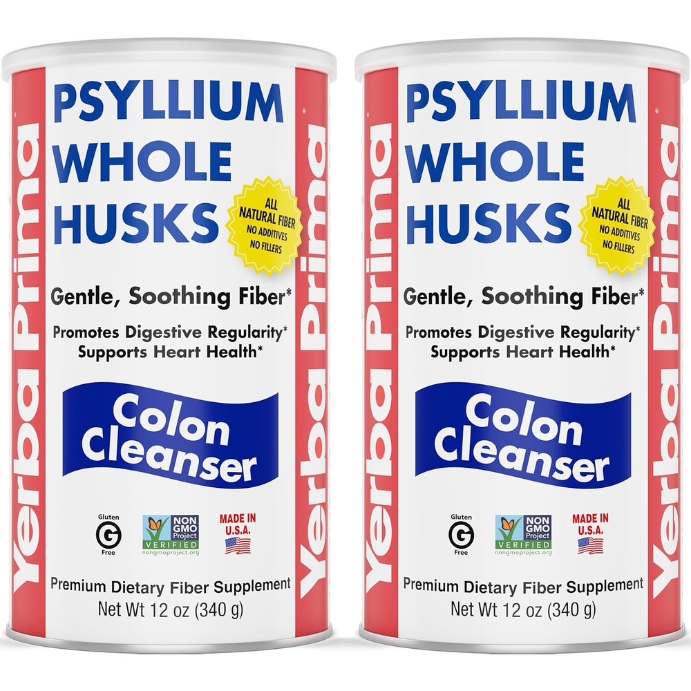 Yerba Prima Whole Psyllium Husks 12 ounce front packaging view