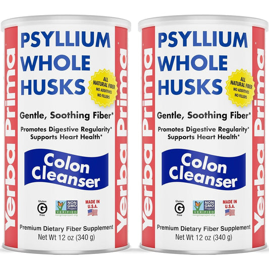 Yerba Prima Whole Psyllium Husks 12 ounce front packaging view
