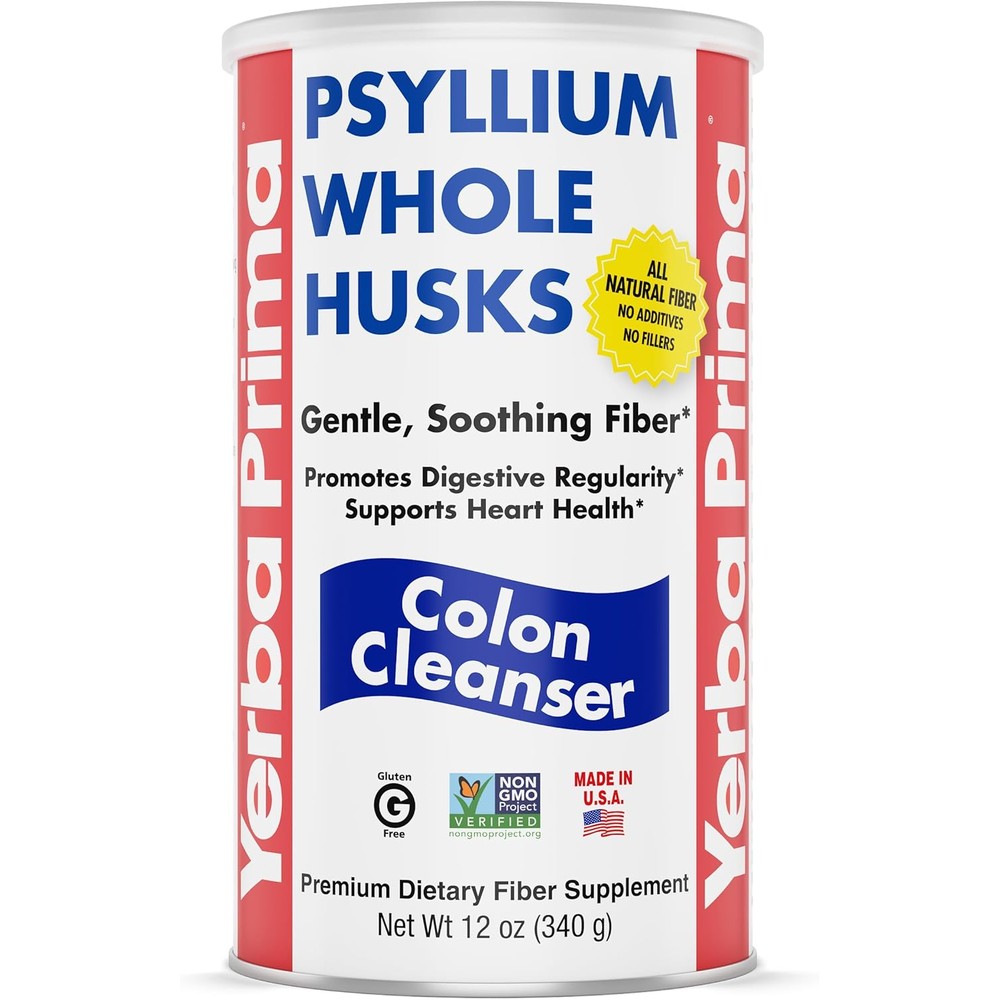 Yerba Prima Psyllium Whole Husks Fiber Supplement front view