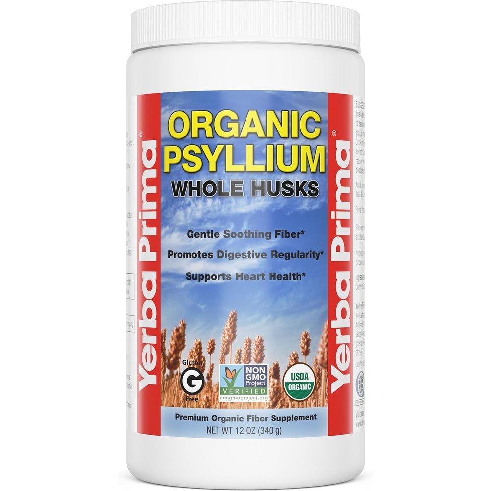 Yerba Prima Organic Psyllium Whole Husks front view container
