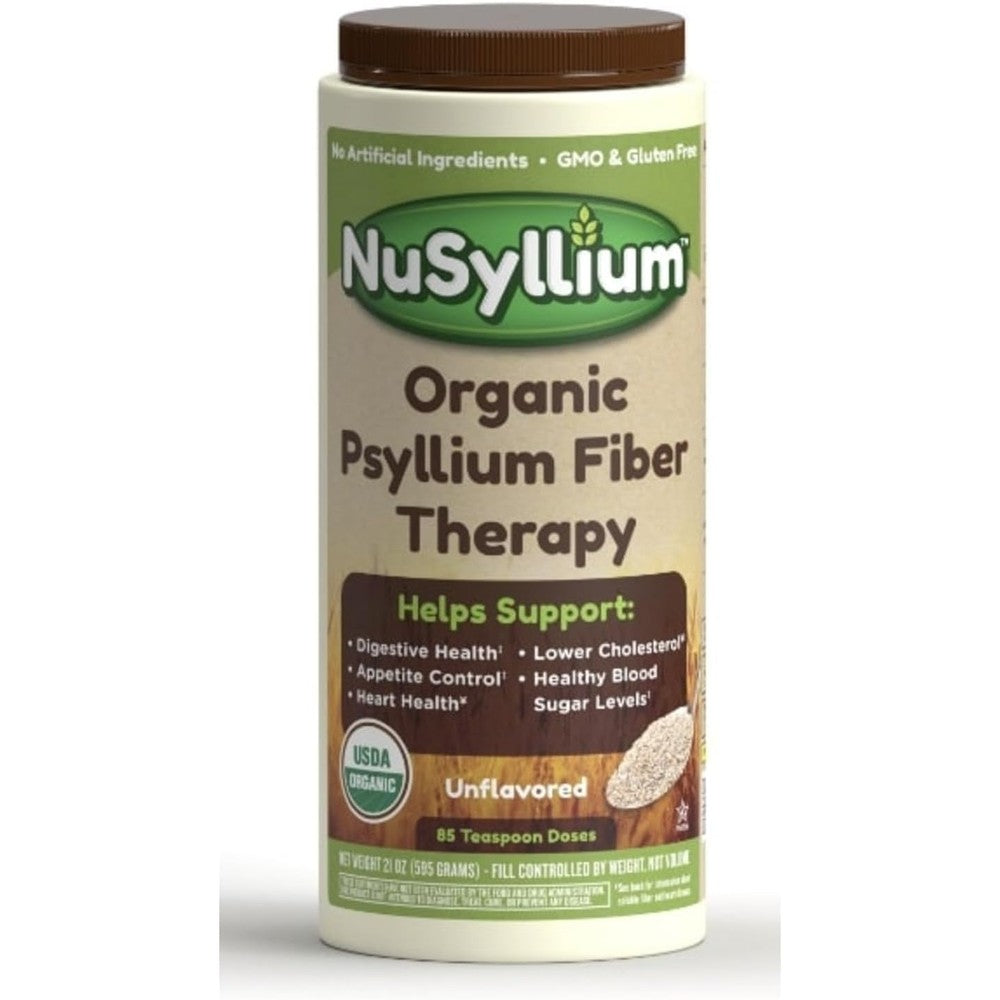 NuSyllium Organic Psyllium Husk Powder front view digestive health supplement
