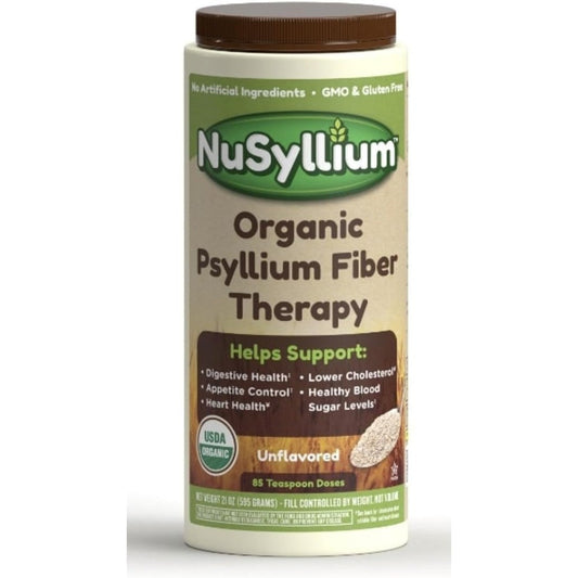 NuSyllium Organic Psyllium Husk Powder front view digestive health supplement