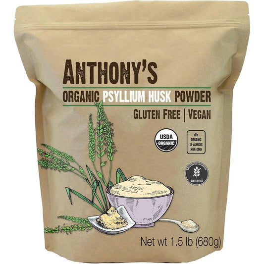 Anthony's Organic Psyllium Husk Powder 1.5 lb bag front view