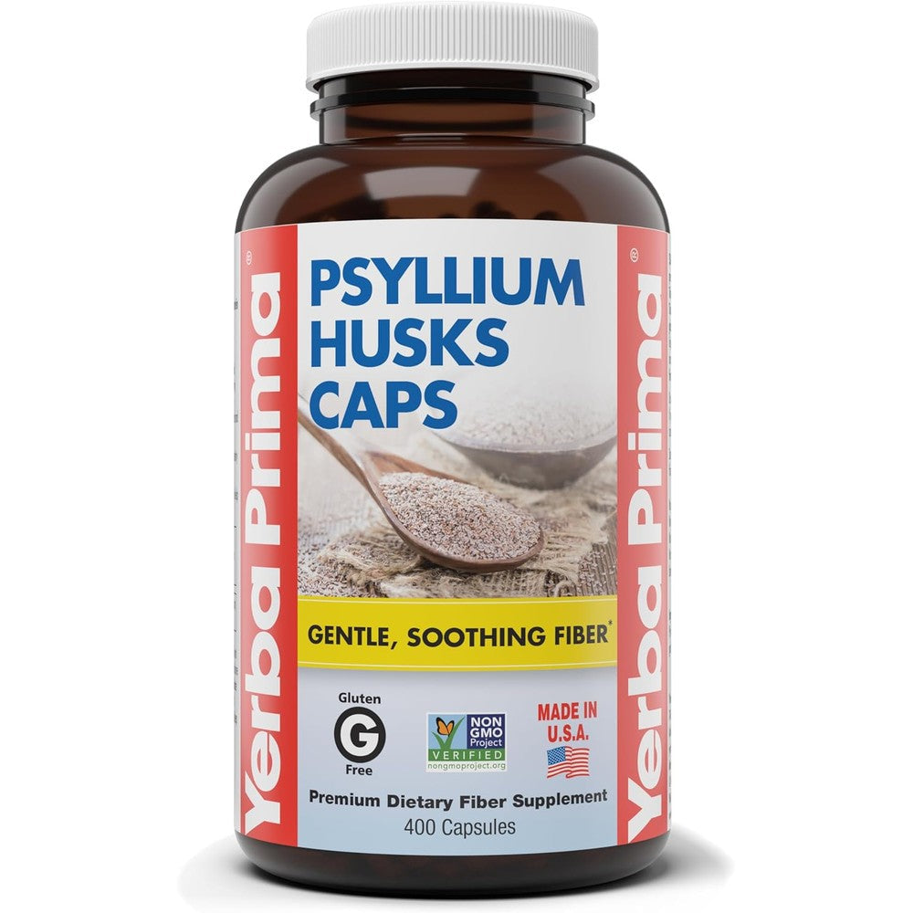 Yerba Prima Psyllium Husks Capsules front view bottle