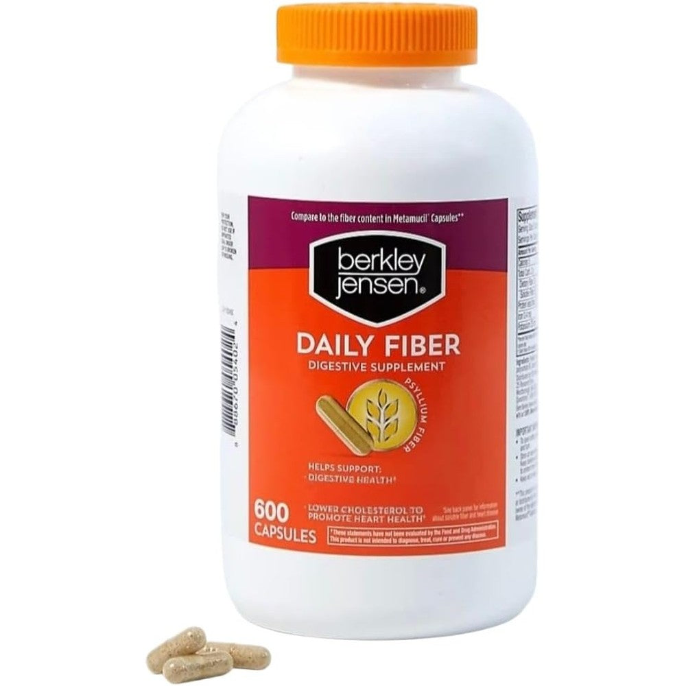 Berkley Jensen Daily Psyllium Husk 600 capsules front view