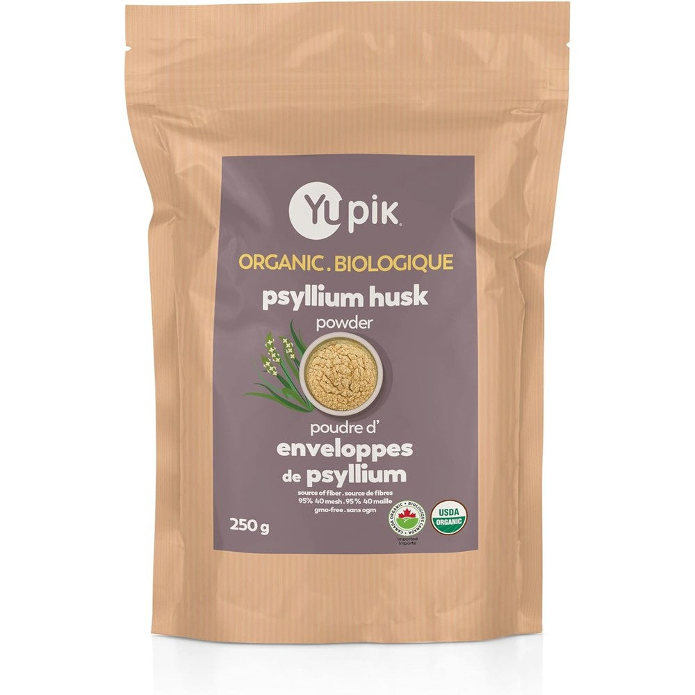 Yupik Organic Psyllium Husk Powder front view of 250g bag
