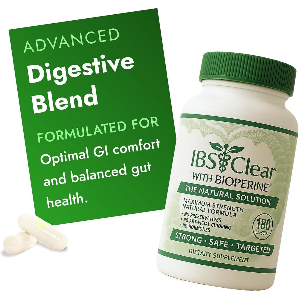 IBS Clear Support Vitamin D Psyllium Husk supplement bottle front view