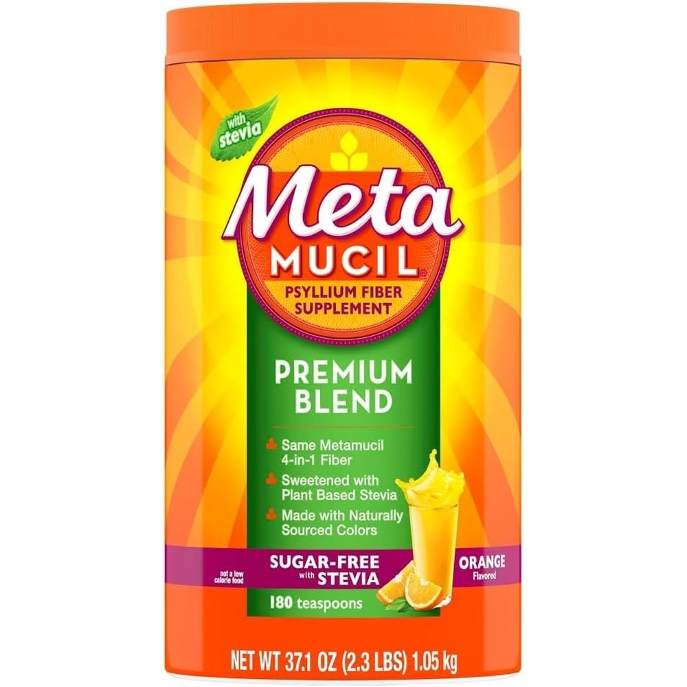Metamucil Premium Blend Psyllium Fiber front label view.