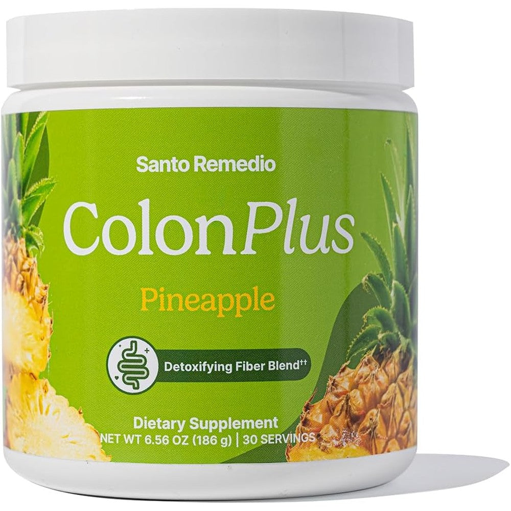 Santo Remedio Colon Plus pineapple flavor supplement container front view