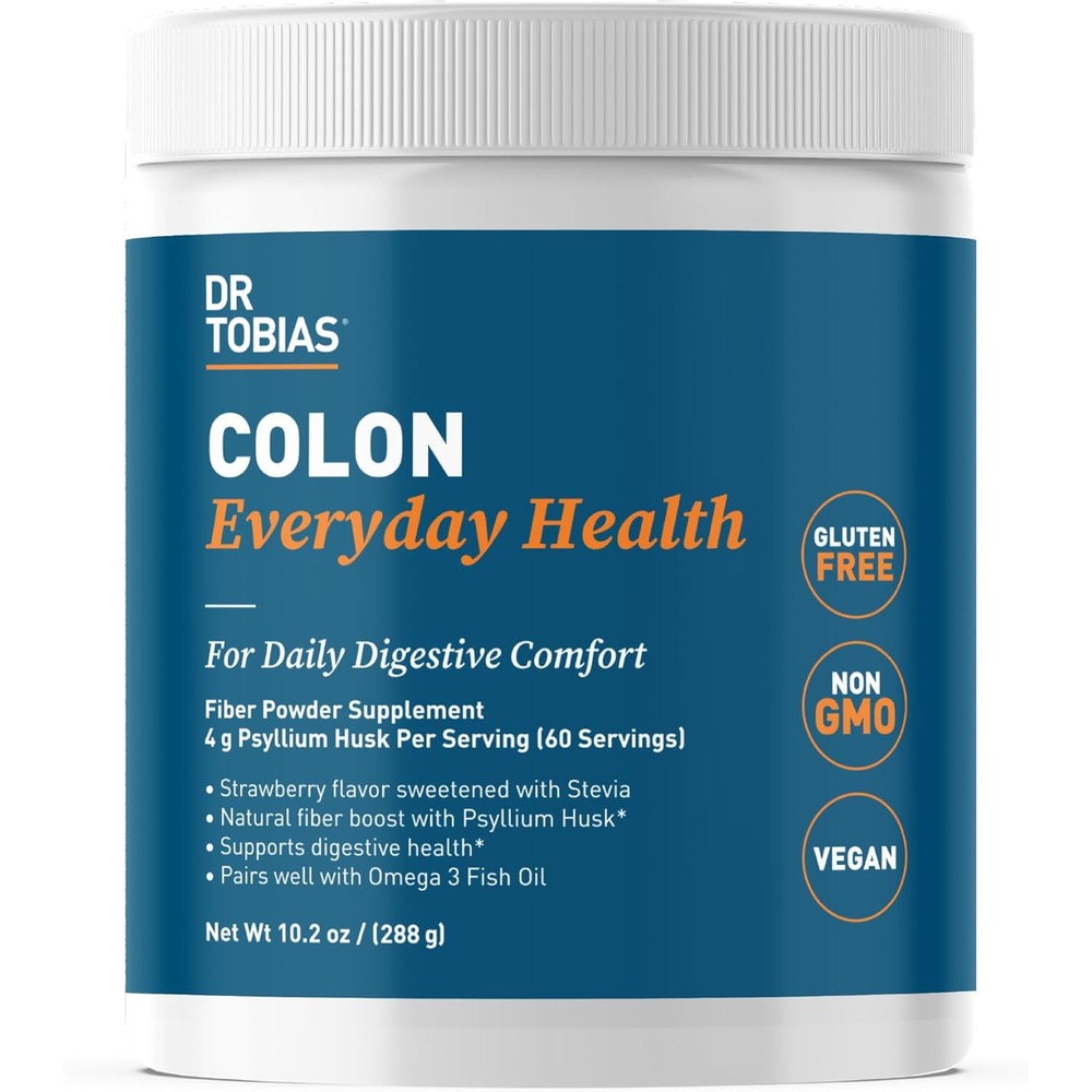 Dr. Tobias Colon Everyday Health Strawberry Psyllium Fiber Powder front view