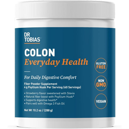 Dr. Tobias Colon Everyday Health Strawberry Psyllium Fiber Powder front view